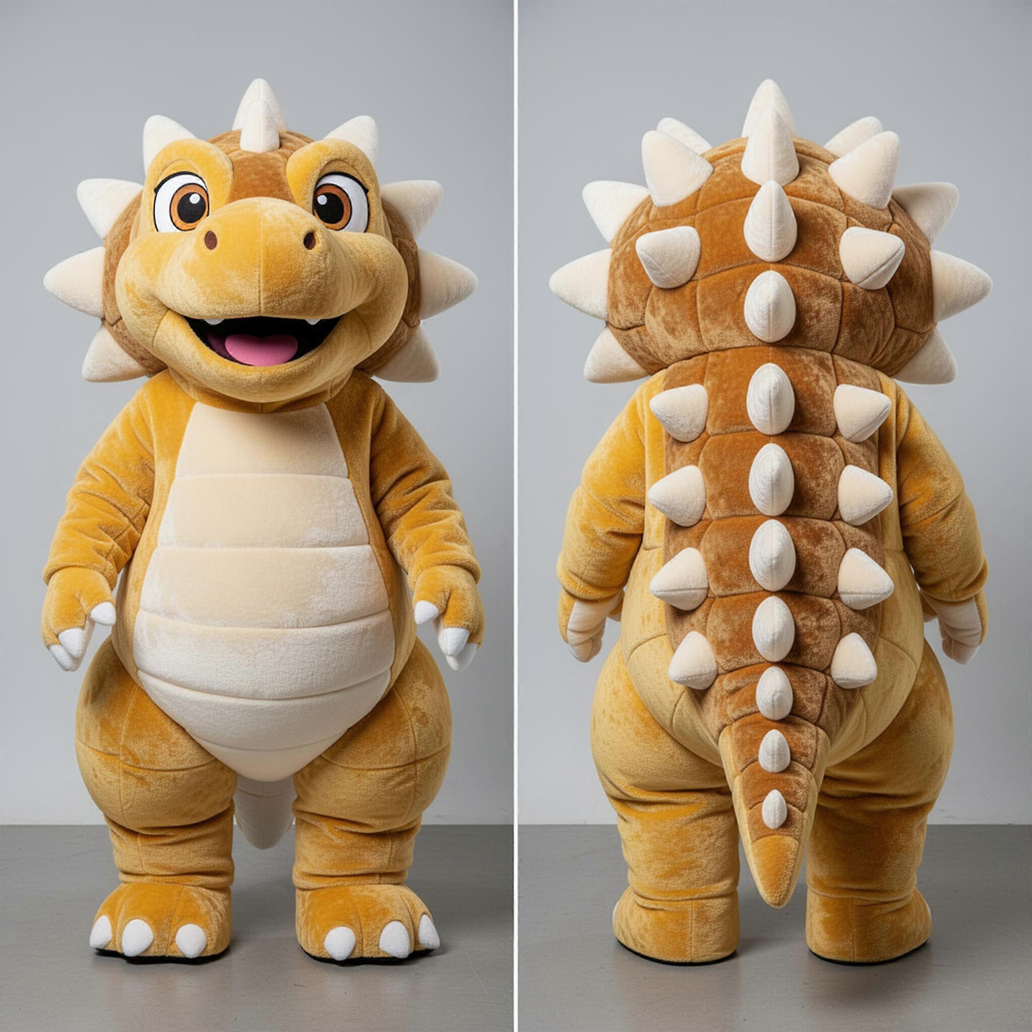 MASTICOT Golden Broad Shouldered Ankylosaurus Mascot