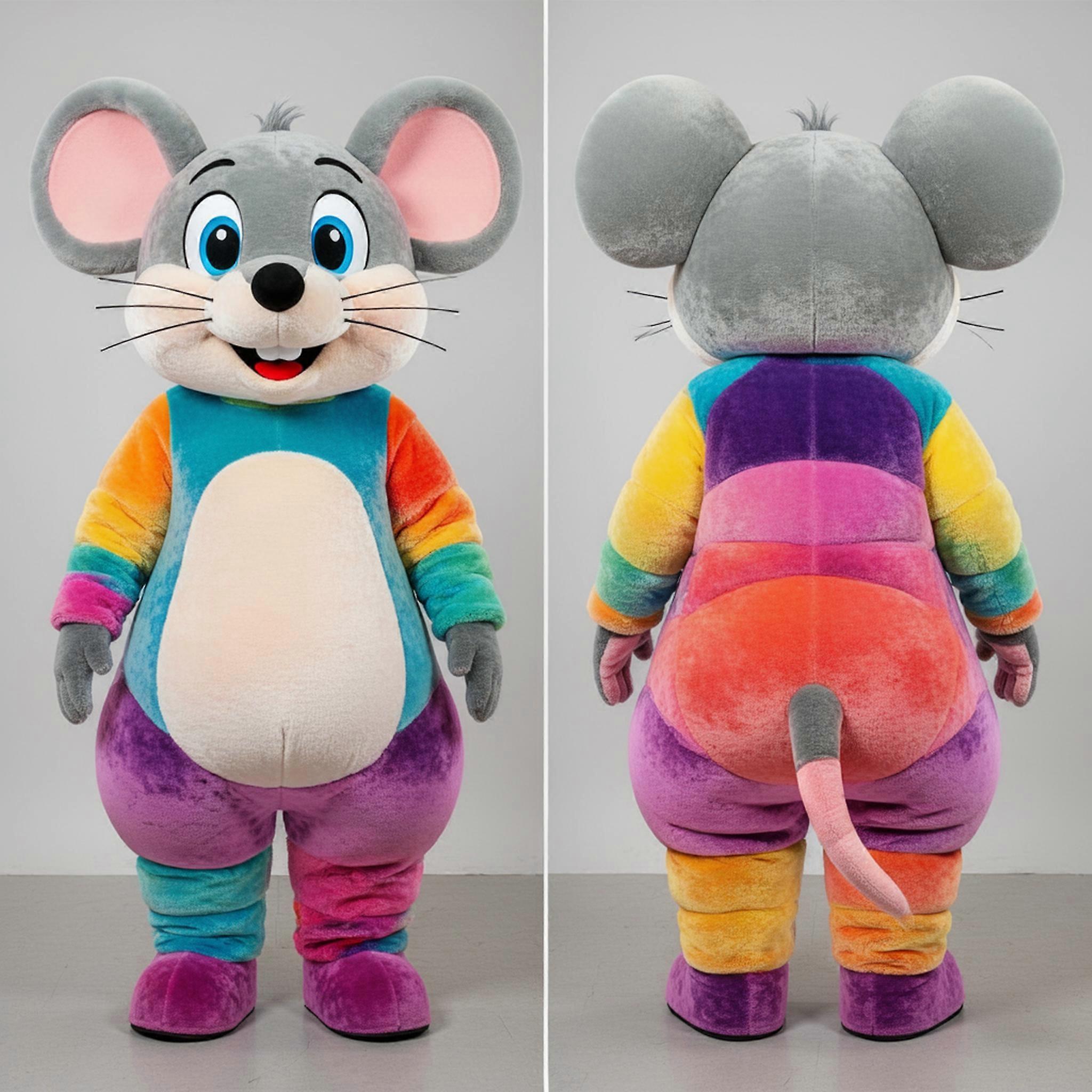 MASTICOT Charcoal Gray Velvety Mouse Mascot