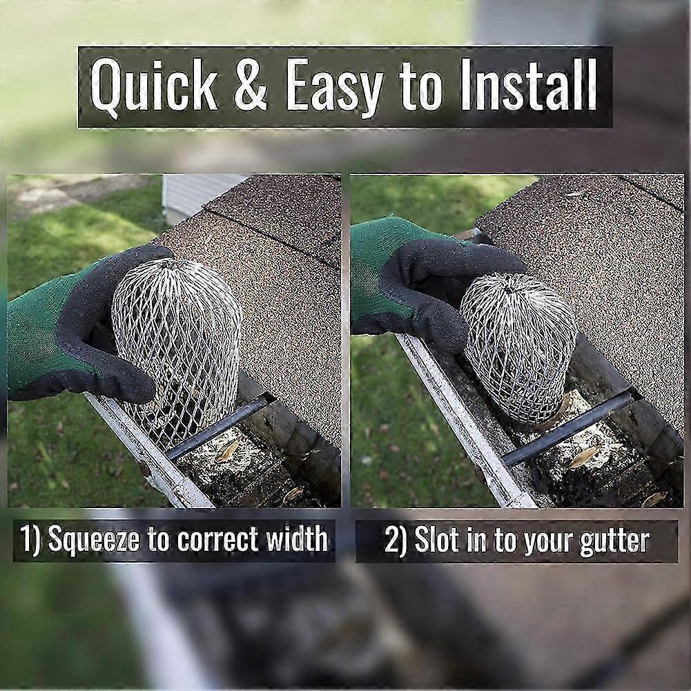 Leaf Filter Gutter Strainer & Downspout Guard Up to 4inch Diameter Gutter Drain Cover & Gutter Down Spout Rain Protector