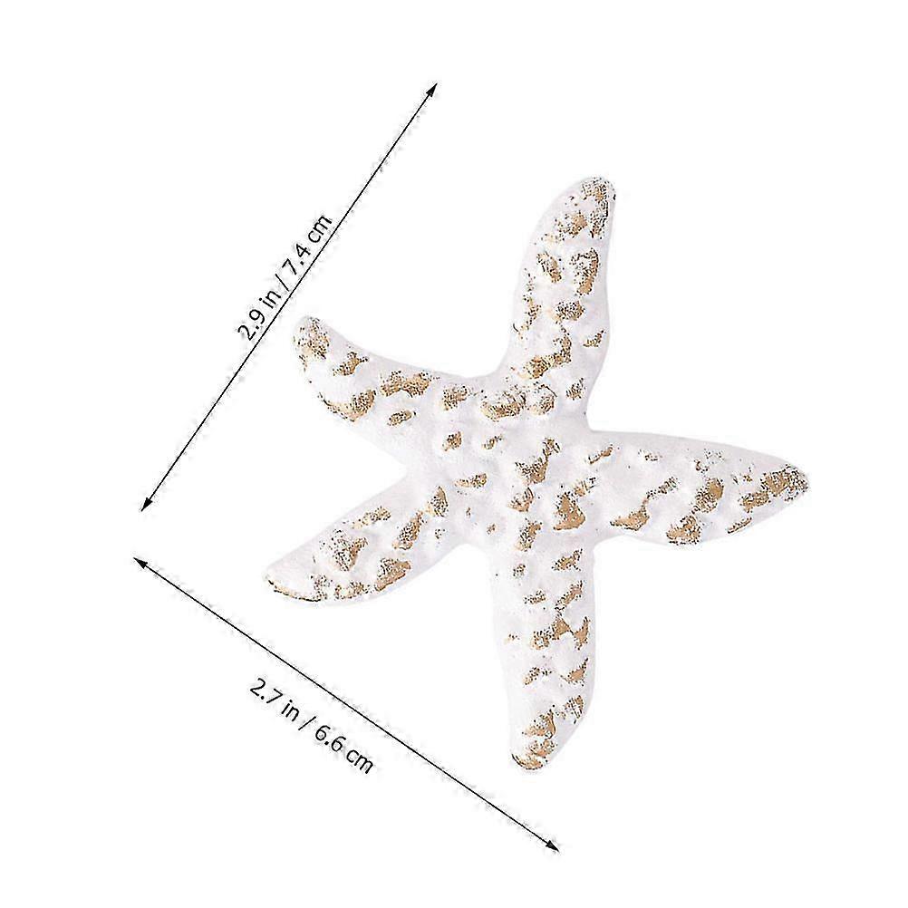 2Pcs Sea Star Knobs Iron Drawer Pulls Retro Mediterranean Style Handles