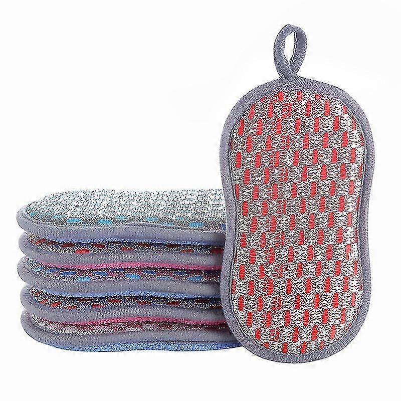 6pcs Thick Dual-Action Pot Scrubber Set