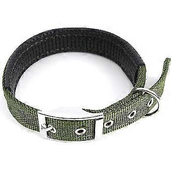 Alloy Buckle Leather-Padded Nylon Collar