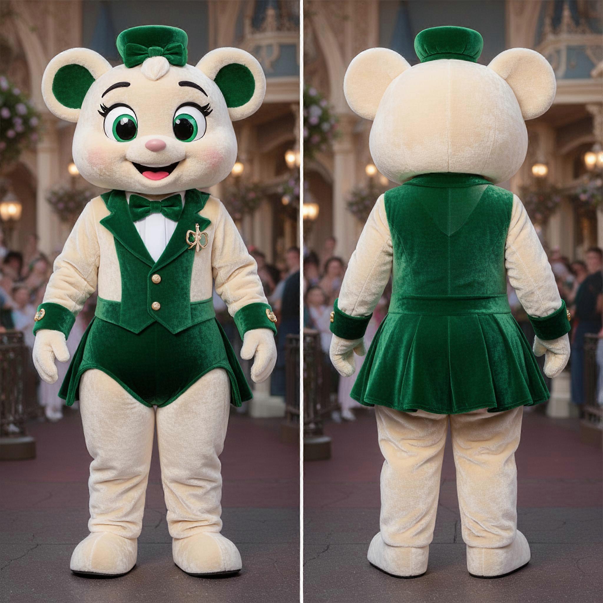 MASTICOT Cream Playful Irish Dancer Mascot