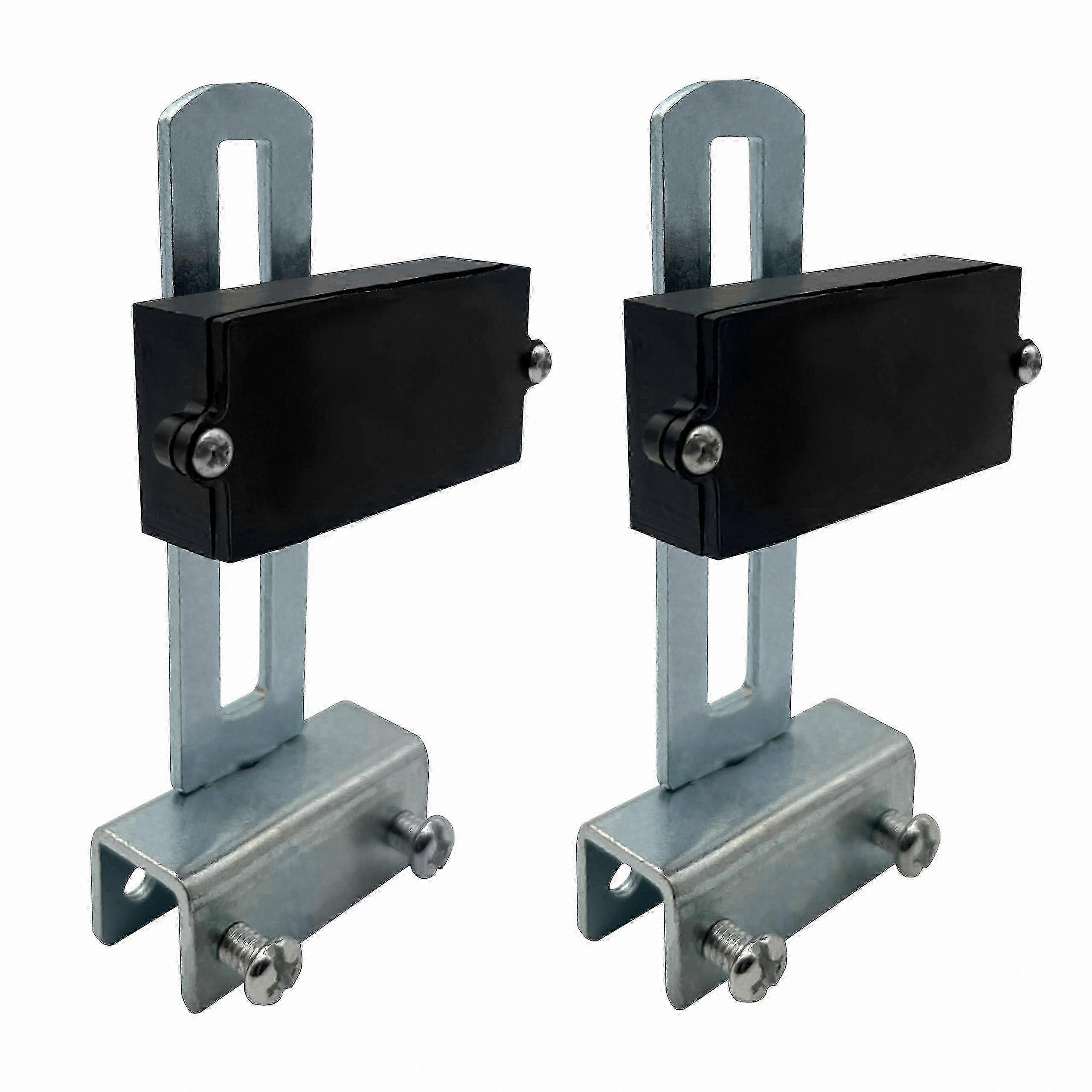 Two sliding door opener magnets with brackets, precise positioning, durable, and replaceable.