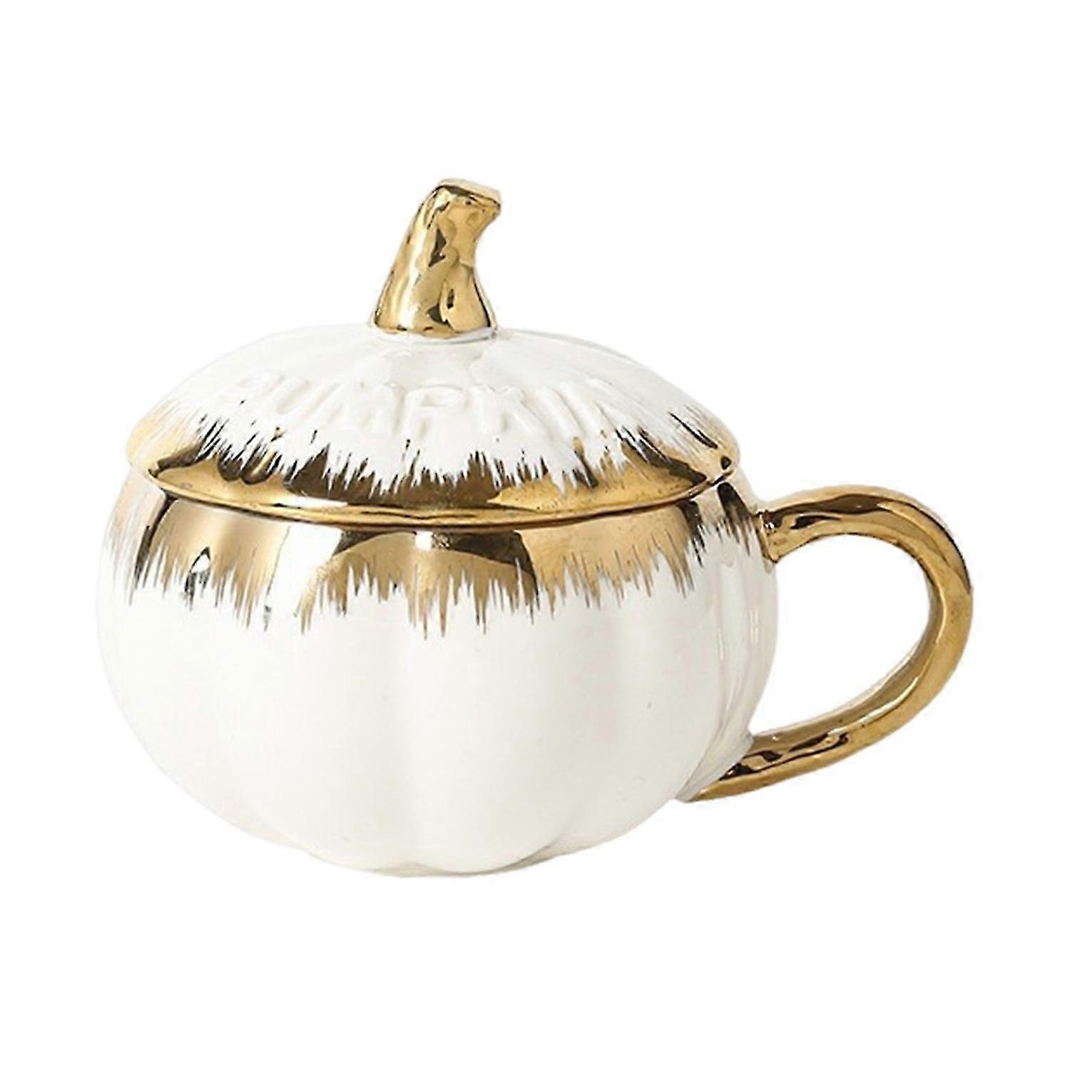 Stoneware Pumpkin Mug 300ml Lid