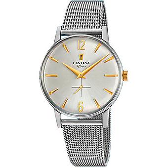Extra Quartz Analog Man Watch Festin with F20252/2 Stainless Steel Bracelet