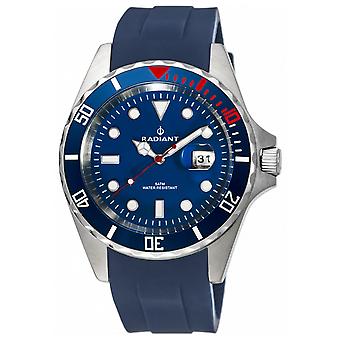Radiant new navy steel Quartz Analog Man Watch with RA410602 Silicone Bracelet