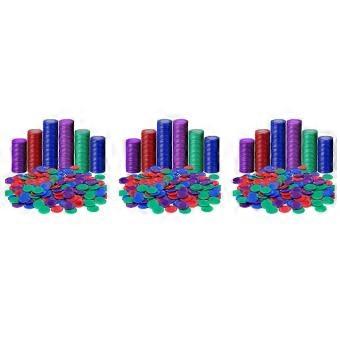 1200 Pieces Plastic Poker Chips Game Chips 4 Colors Counter Card compatible with Game Playing Counting Bingo Card, 1 Replacement Component