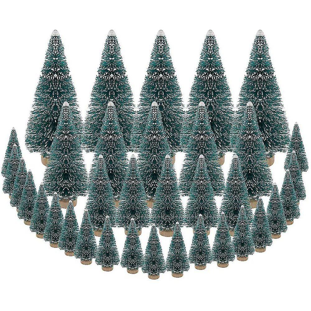 35 Pcs Miniature Artificial Snow Frost Trees Pine Trees For Christmas Diy Craft Party Decoration (4