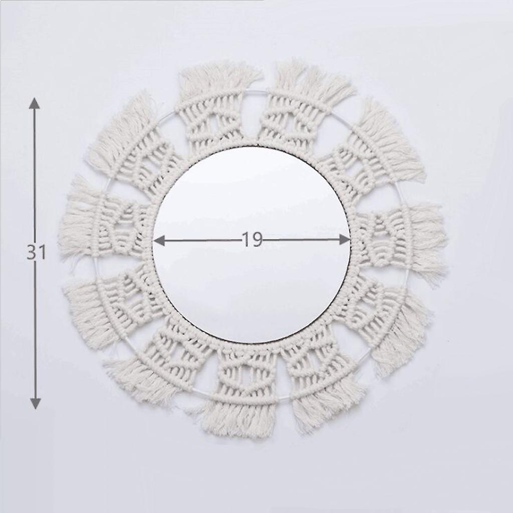 Handmade Macrame Mirror Wall Makeup Mirrors Dressing Room Bathroom Home Decorati