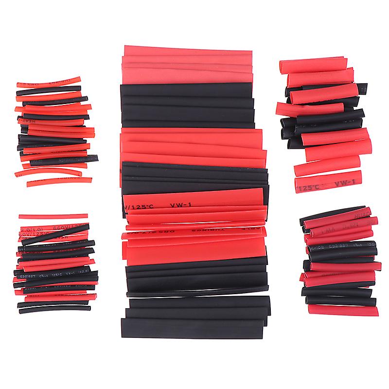 127Pcs Weatherproof heat shrink sleeving tubing tube assortment kit black glue SHYTMV