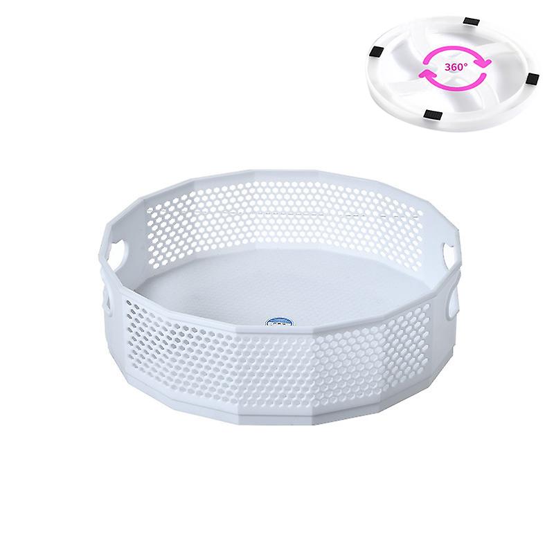 Kitchen Storage Rack 360 Degree Rotatable Tray Rack Plastic Seasoning Pot Tray