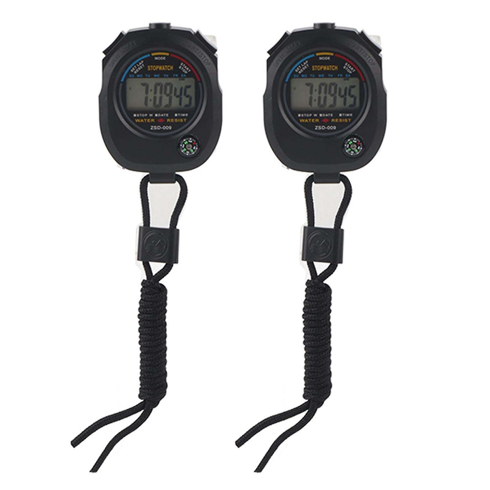 Digital LCD Stopwatch Timer,2 PCS Multifunctional Handheld Handheld Stopwatch Stopwatch Timer World-Class Design