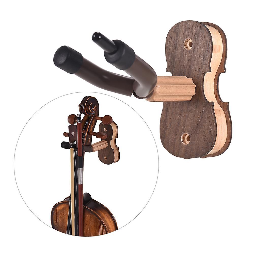 Επιτοίχιο Βιολί Βιολί Βιόλα Κρεμάστρα Hook Keeper με Bow Holder Λαστιχένιο μαξιλάρι Ξύλινη βάση