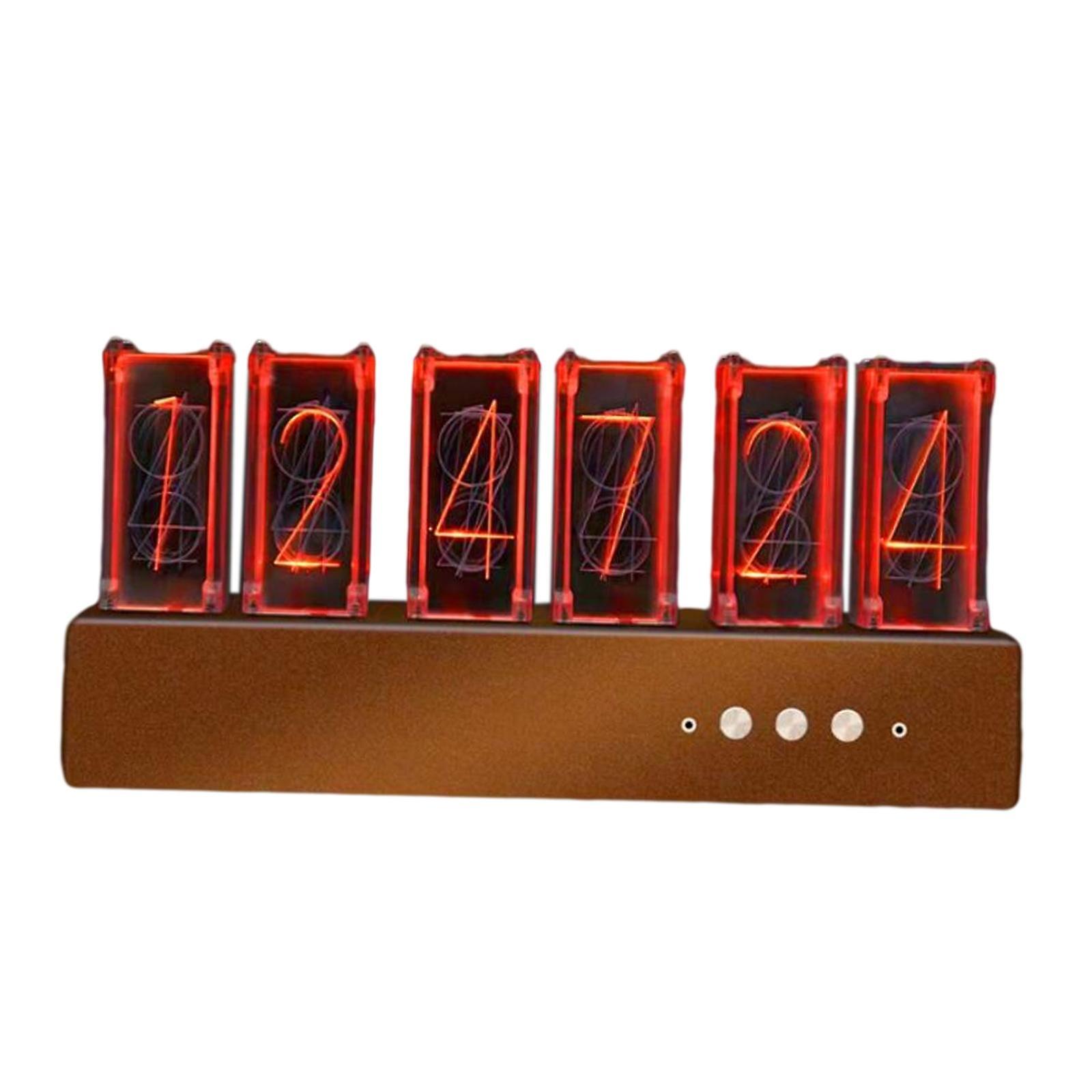 Nixie Tube Clock Simulation Creative Variable Color pentru decorarea dormitorului