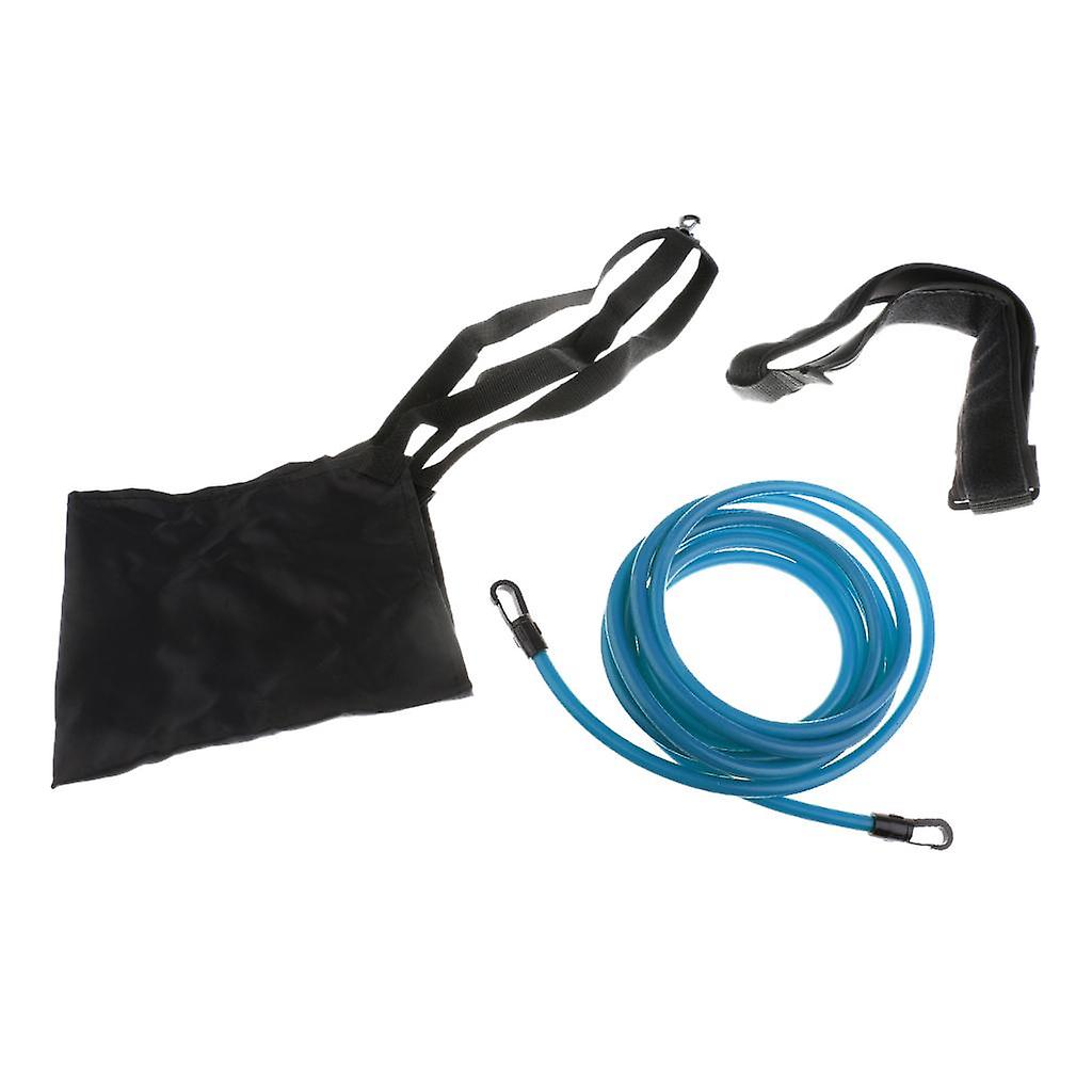 Svømning Træningssæt Svømmemodstandsbælte med Træk Faldskærm Sort + Blå