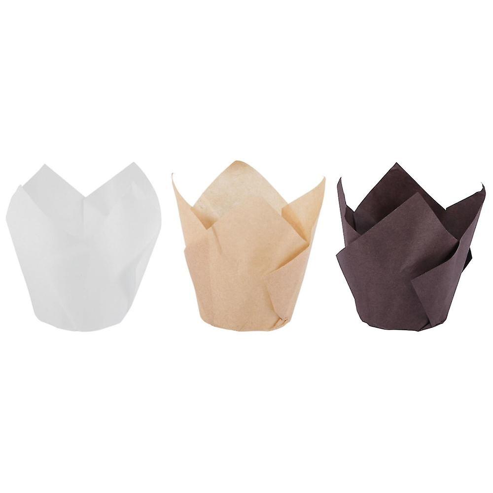 200pcs Cupcake Baking Cups, Muffin Baking Liners Holders, Rustic Cupcake Wrapper, Brown, White And