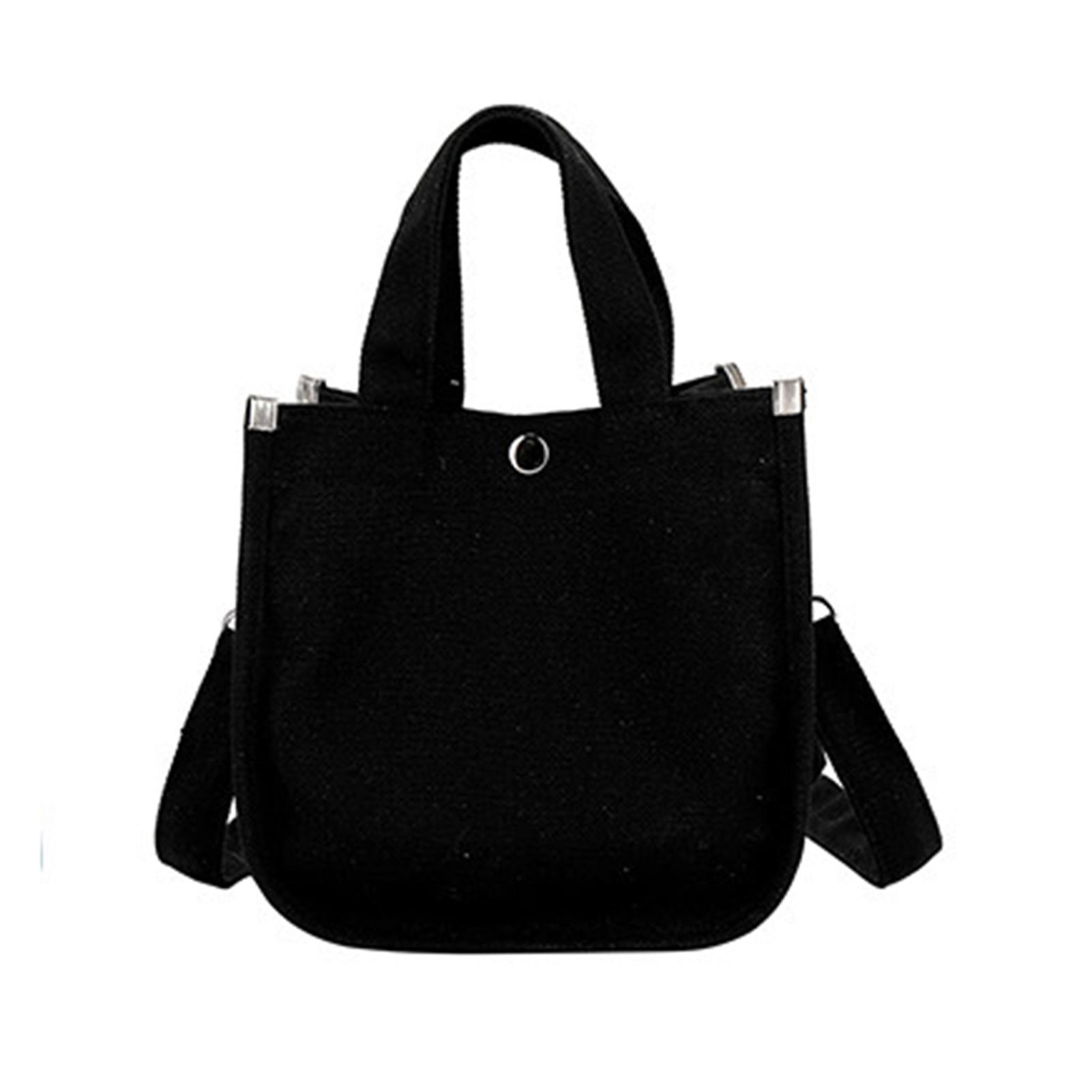 Simple Solid Color Canvas Bag Large Capacity Square Shoulder Bag