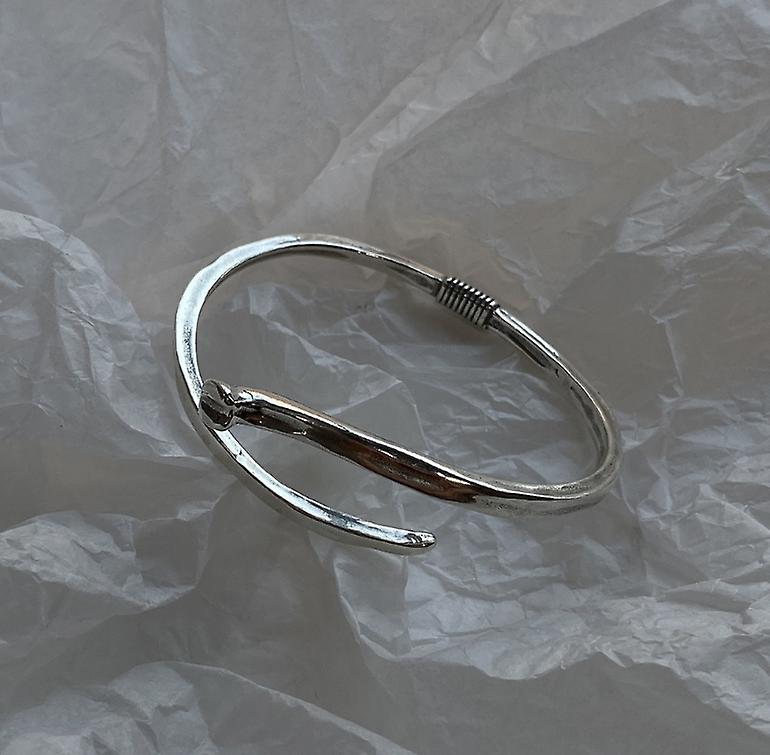 Simple Plain Silver  Bracelet