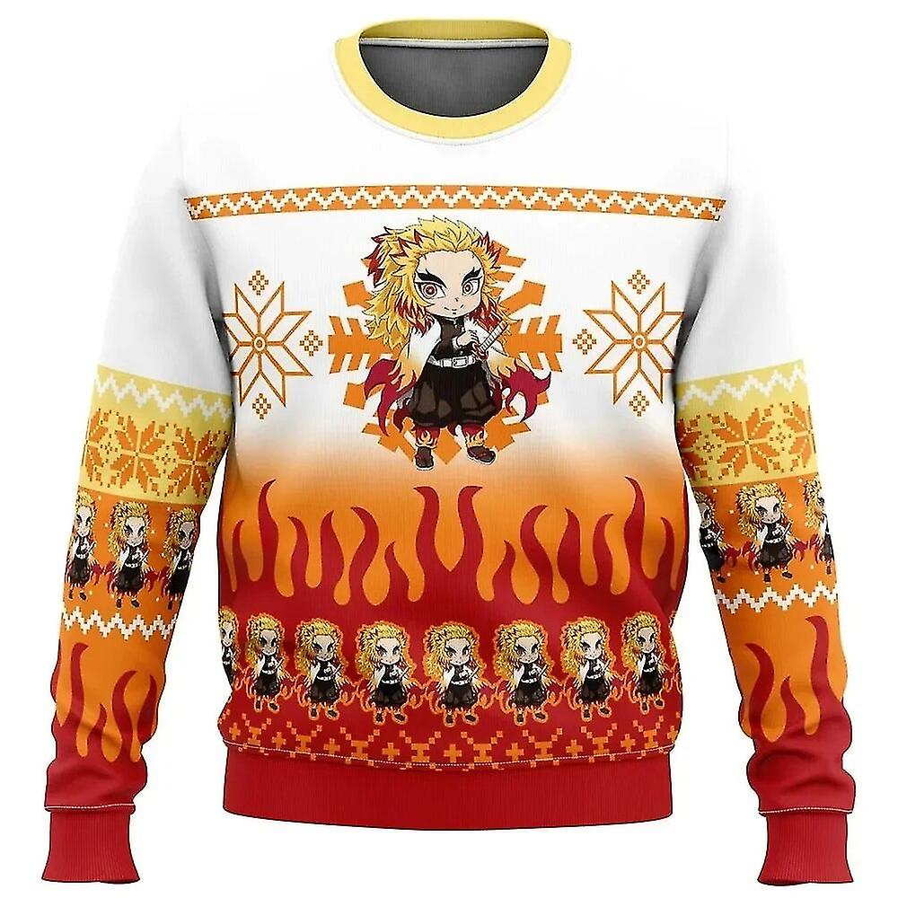 Demon Slayer Çirkin Noel Kazak Hediye Noel Baba Kazak Erkekler 3d Sweatshirt Ve Üst Sonbahar Ve Kış Bezi