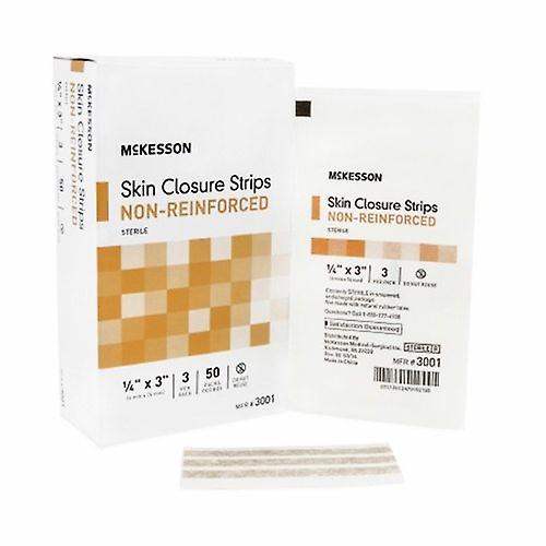 McKesson Skin Closure Strip 1/4 x 3 inch material nețesut flexibil Strip Tan, 1 pachet (pachet de 1)