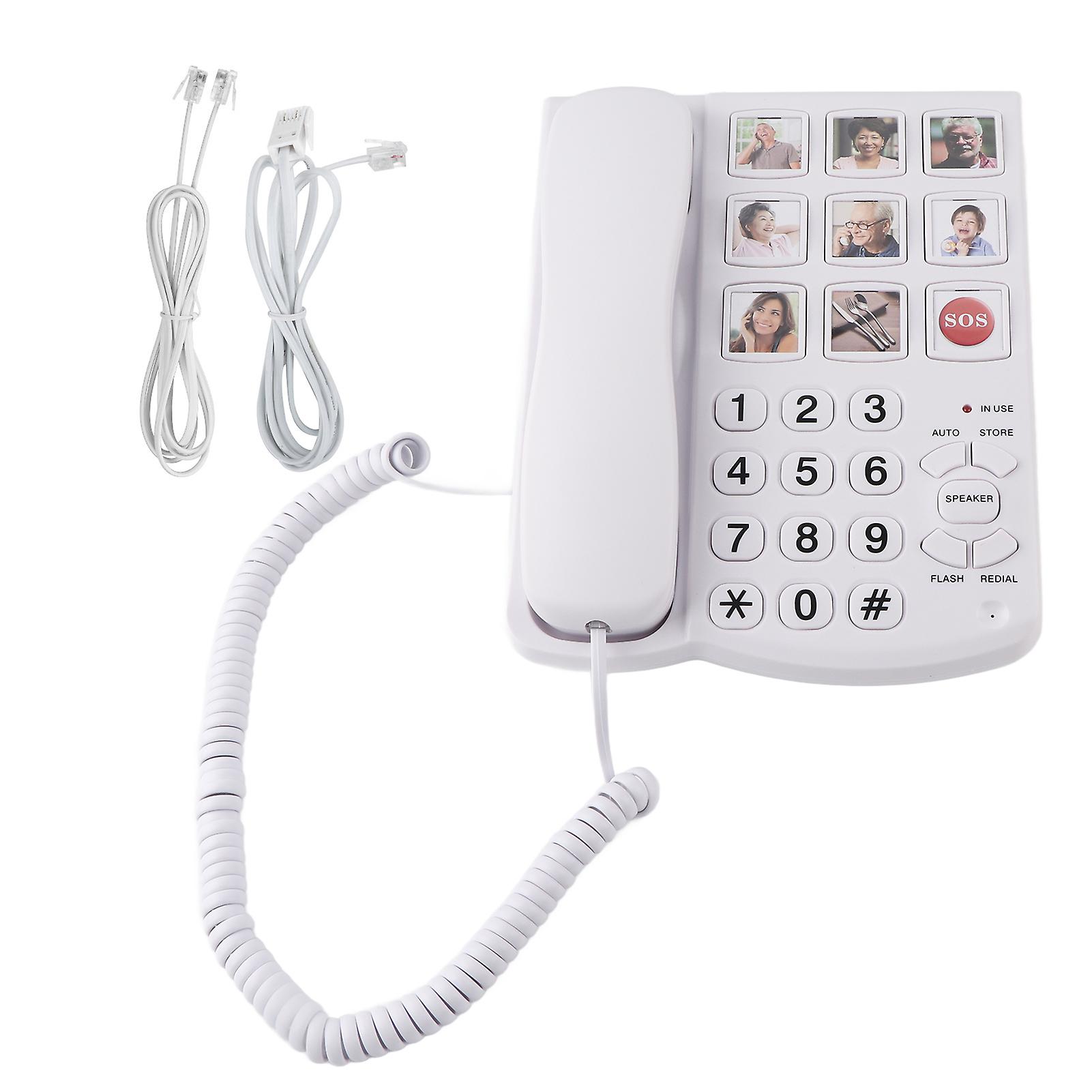 LD‑858HF Big Button Telephone Amplified Photo Memory Corded Landline for Seniors Elderly