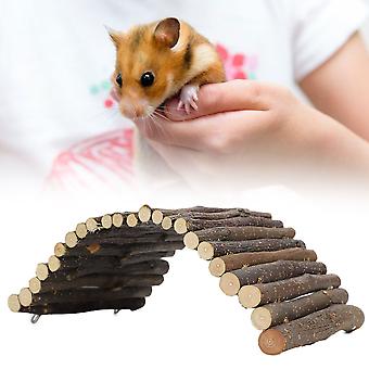 Wooden Arch Bridge Hamster Ladder Rabbit Small Animals Pet Cage AccessoriesM