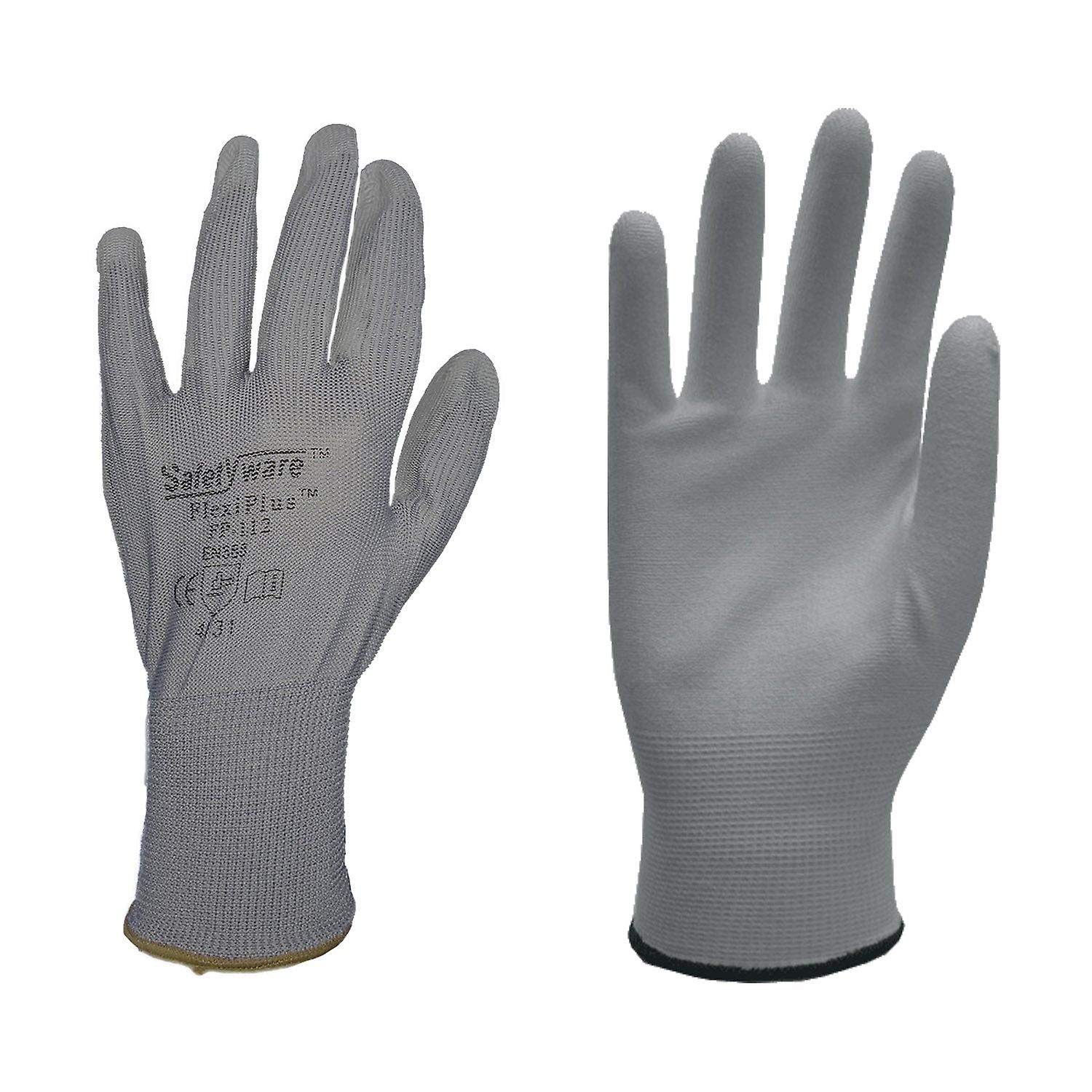 Safetyware Flexiplus Pu Coated Work Safety Gloves For Gardening Mechanic Construction General Purpose