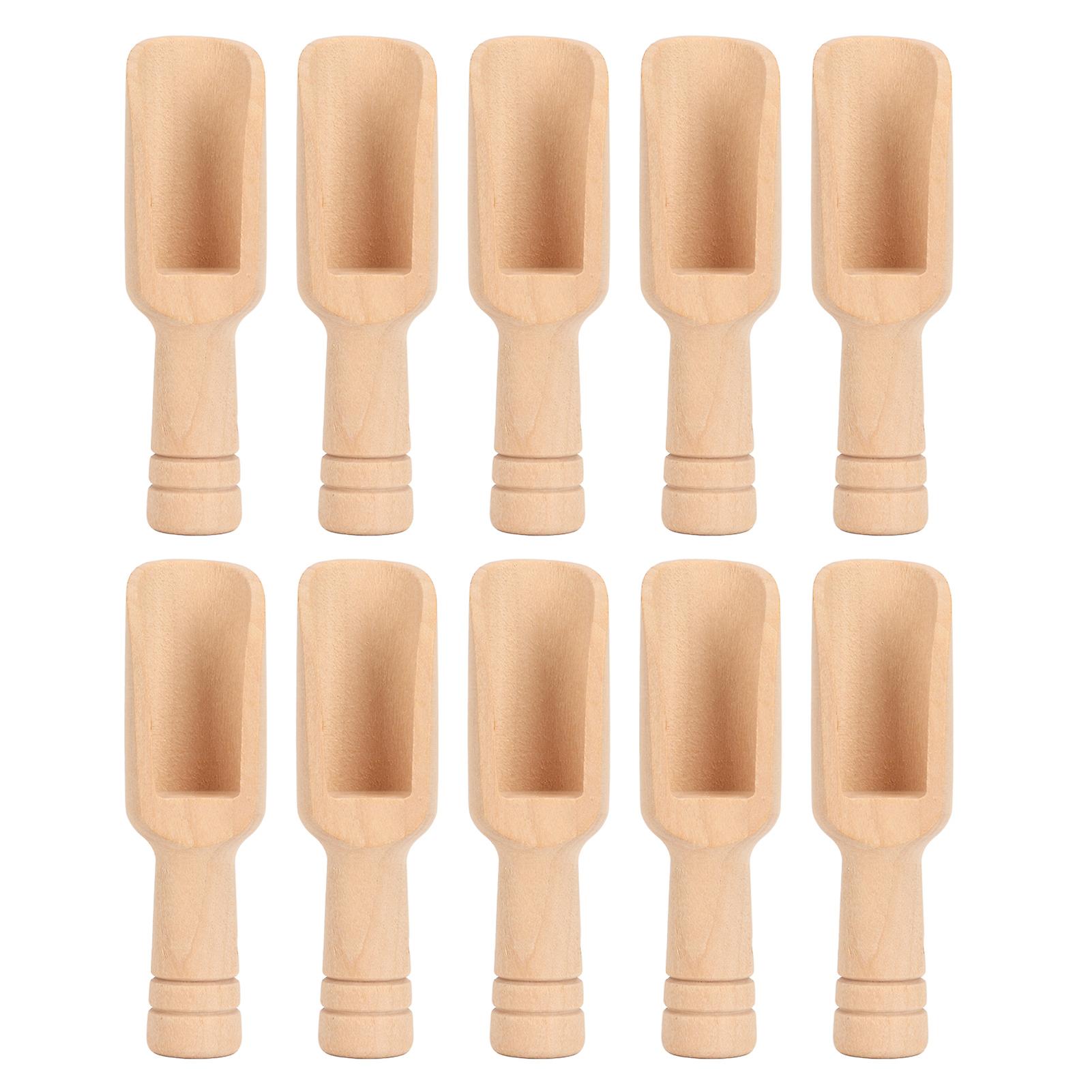 Enhance Bath Rituals with 10pcs Wood Bath Salt Scoop - Polished Eco-Friendly Scoops for Shower Rooms, Type 1