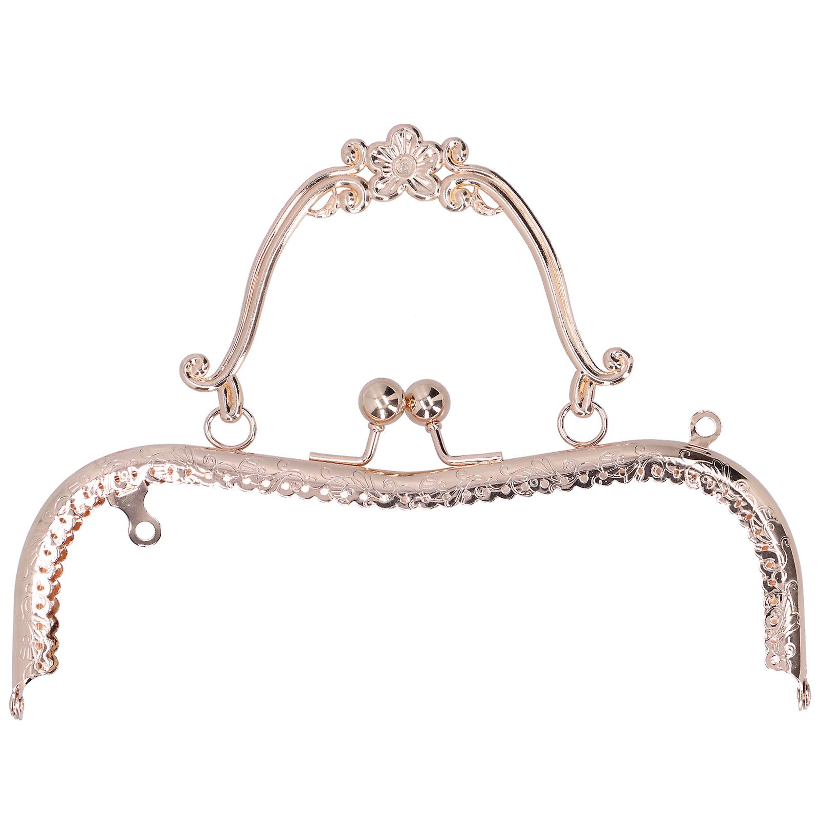 20.5cm Metal Purse Frame Kiss Clasp Lock Retro Embossed Handle Hardware Accessories for DIY Bag Making Craft