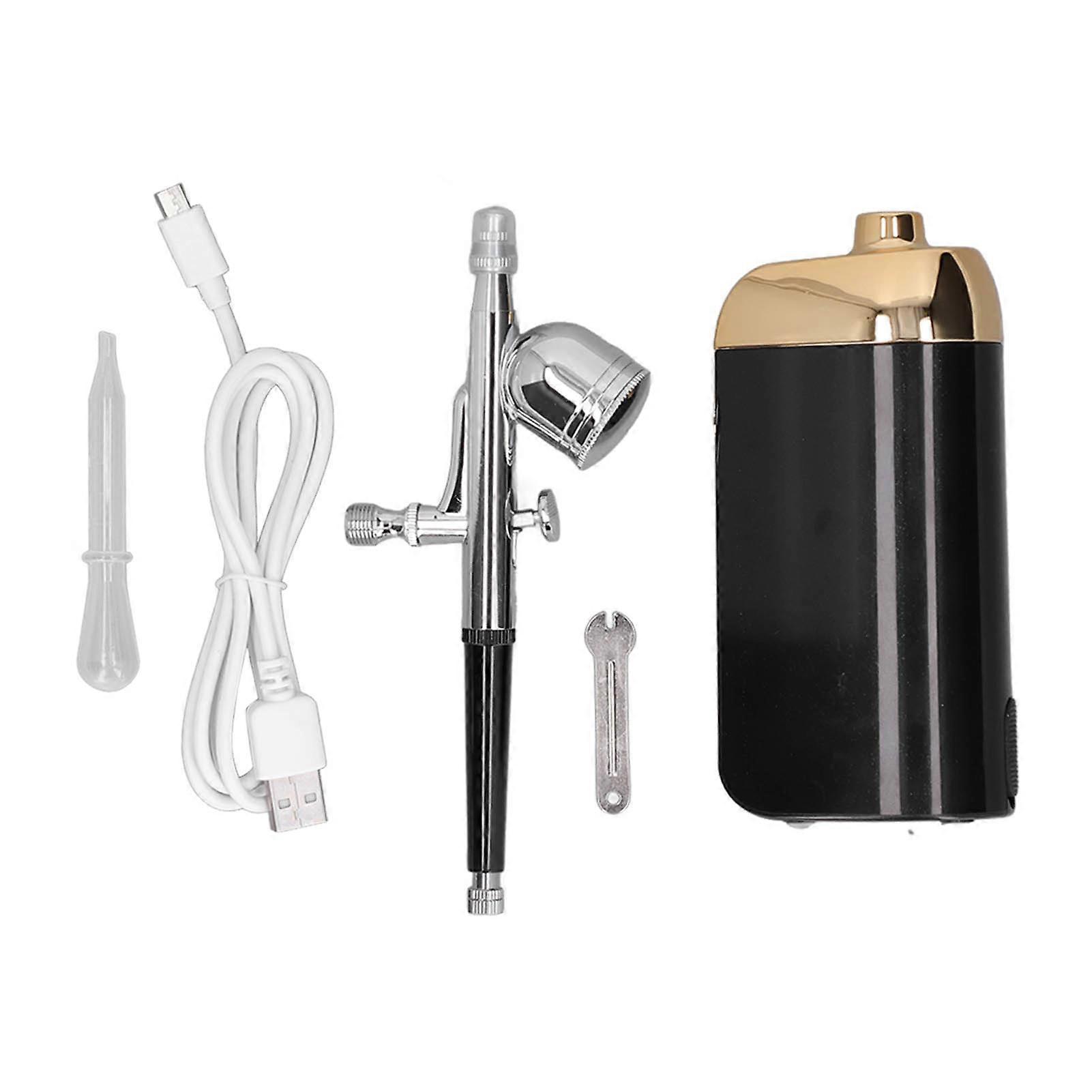 Portable Cordless Oxygen Facial Airbrush USB Rechargeable Cake Decorating Black