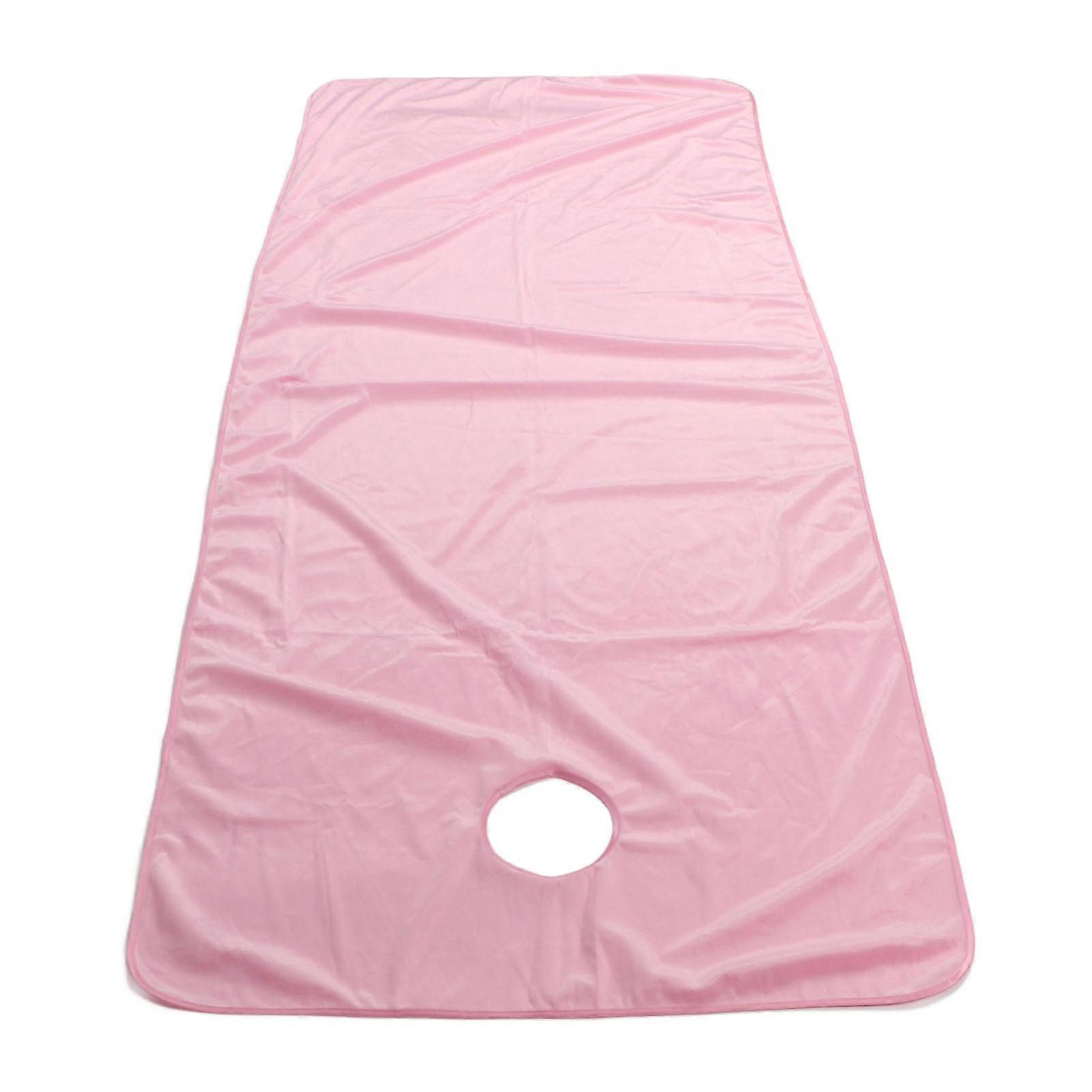 Pink Short Plush Massage Table Sheet with Hole 31.5"x78.7"