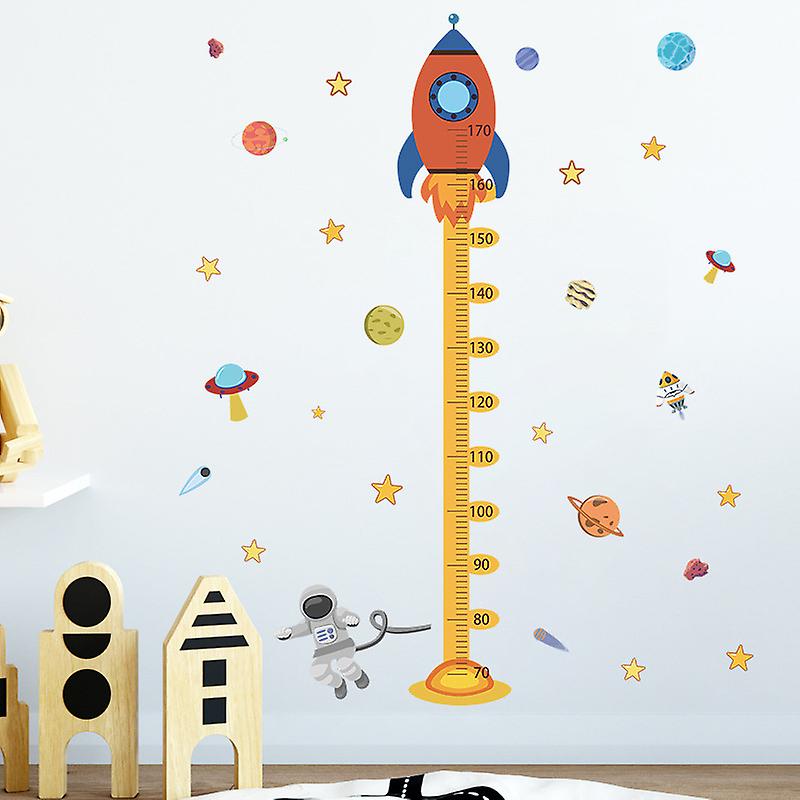 Planetary space rocket height growth measurement chart wall sticker