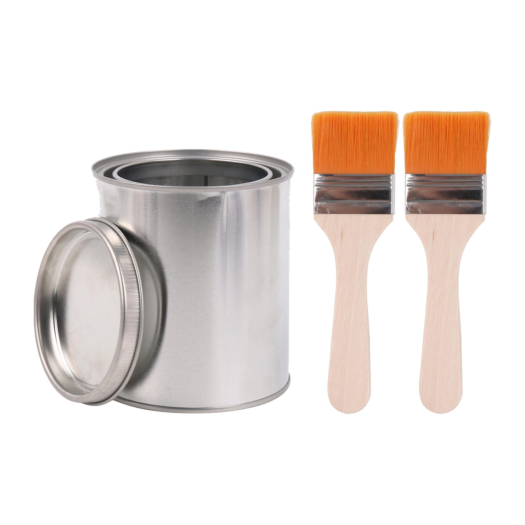 3 Pcs Nylon Bristles Painting Brush 1.85Inch with 2 Pint Unlined Can Kit