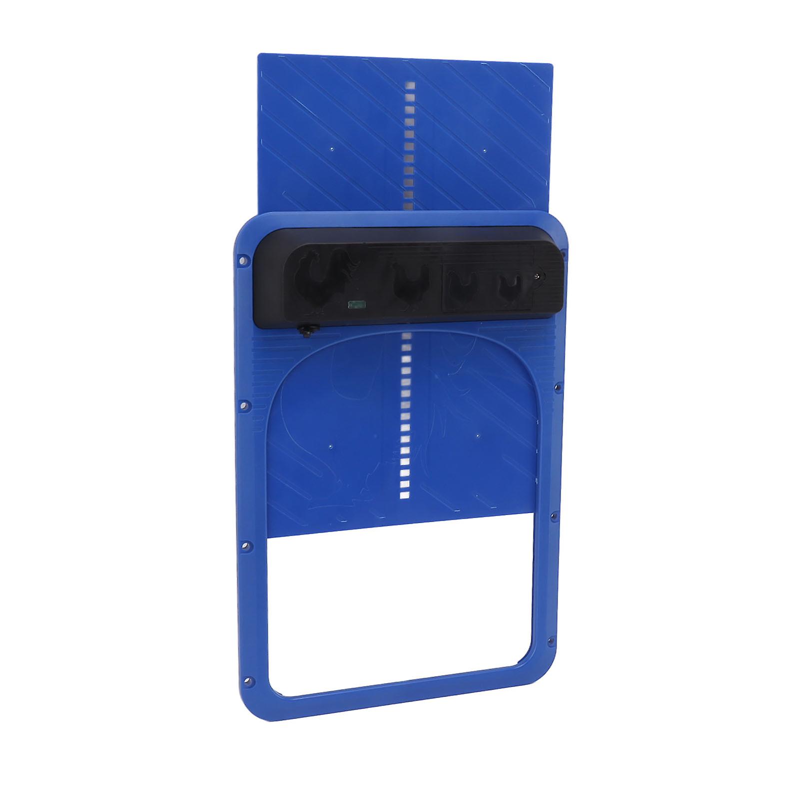 Automatic Chicken Coop Door Solar Powered Safe Chicken Coop Door with Light Sensor for Poultry Blue