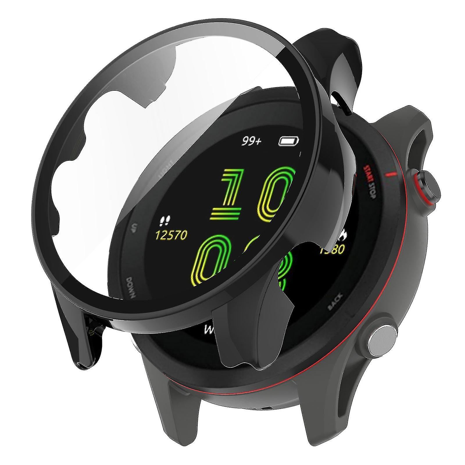 For Garmin Forerunner 255 Anti-scratch Anti-fall Hard Pc Watch Case Protective Cover With Tempered Glass Screen Protector Guanguan