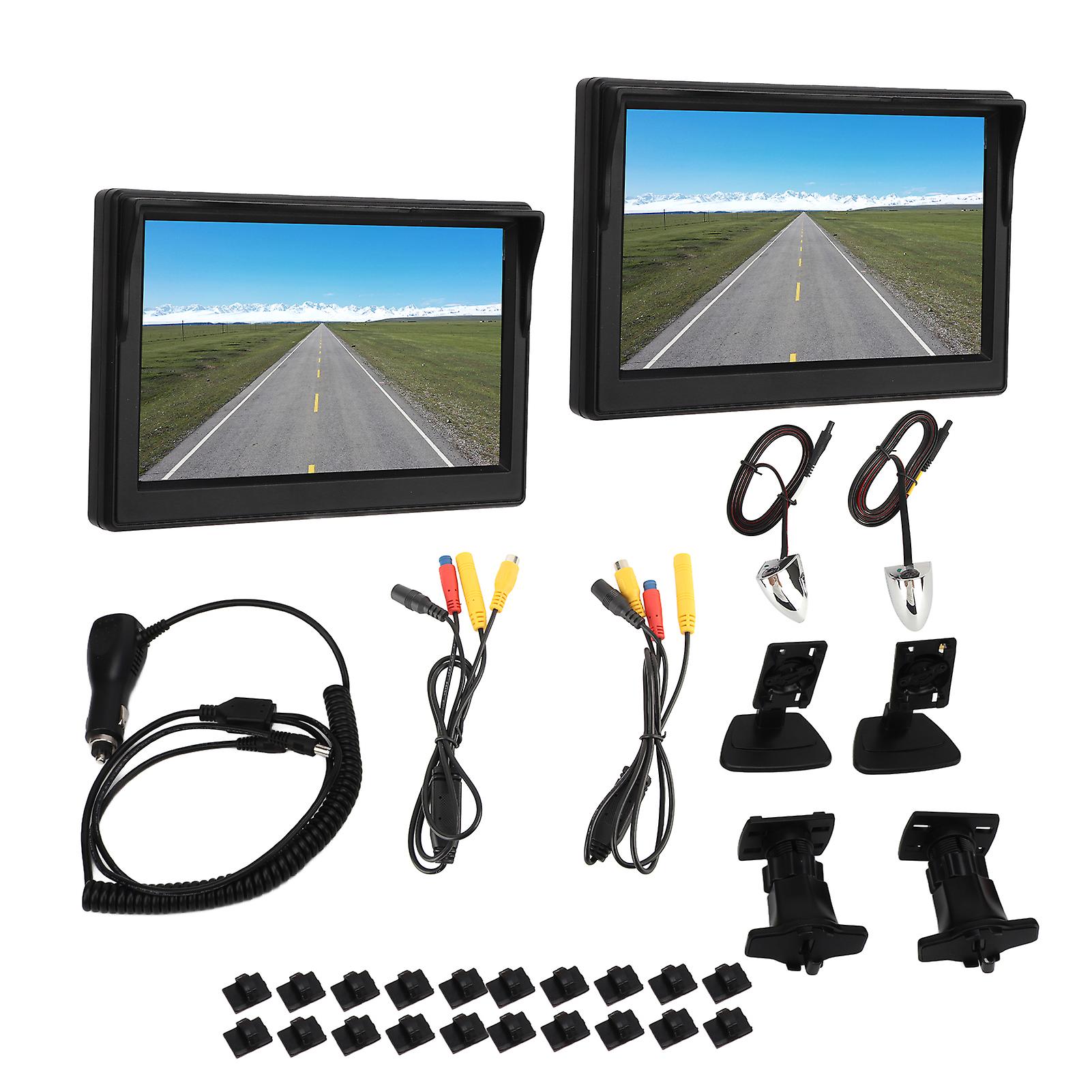 Seitenkamera DC12V-24V 5-Zoll-TFT-LCD-Rückfahrkamera-System-Kit Horizontal 87 ° Vertikal 62 ° IP67 Wasserdicht für Auto Bus LKW