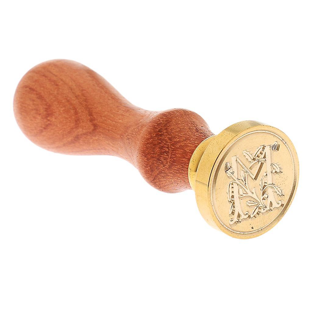 Retro Siegelwachs Classic Initiale Wachs Siegelstempel Holz Alphabet Buchstabe M