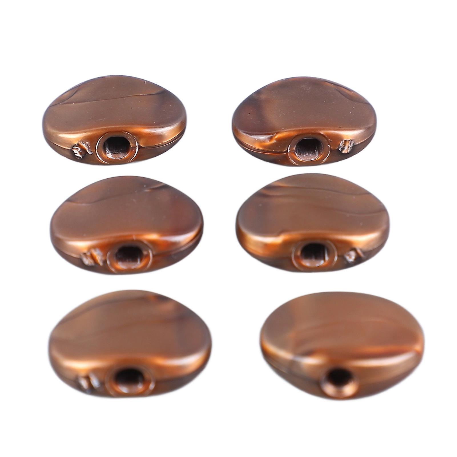 6Pcs Coffee Folk Guitar String Button Plastic Tuner Knob Caps