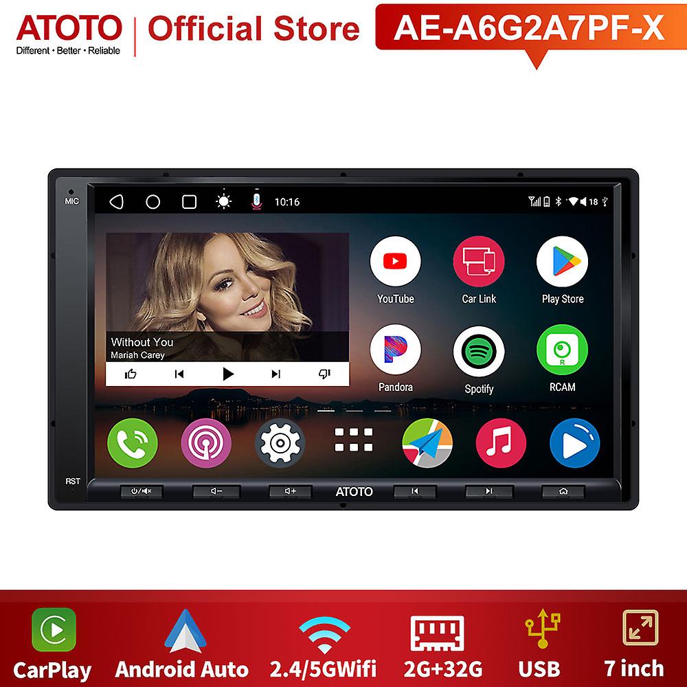 Atoto 2 Din Autoradio Android Autoradio Bluetooth Wireless Carplay Multimedia Player Wifi Usb Eingebautes GPS 7 Zoll Autobildschirm
