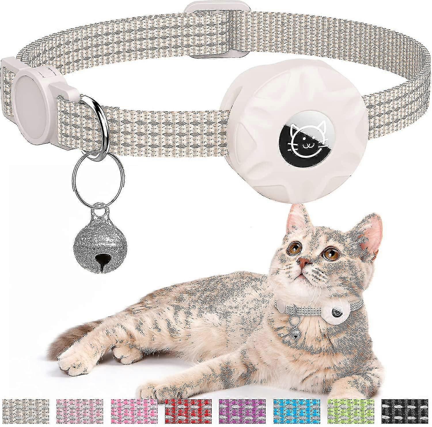 Cat Collar Compatible With Air Tag, Reflective Kitten Collar Breakaway Air Tag Cat Collar