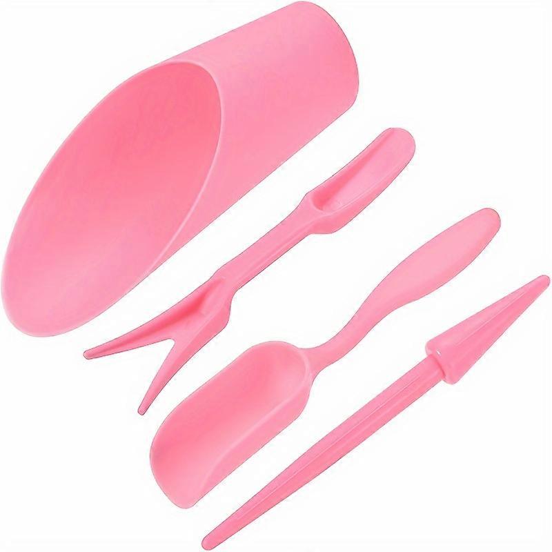 4-Piece Plastic Succulent Plant Tool Set - Garden Shovel, Soil Scoop, Seedling Transplanter, Potting Spade for Miniature Landscape Planting and Cultiv