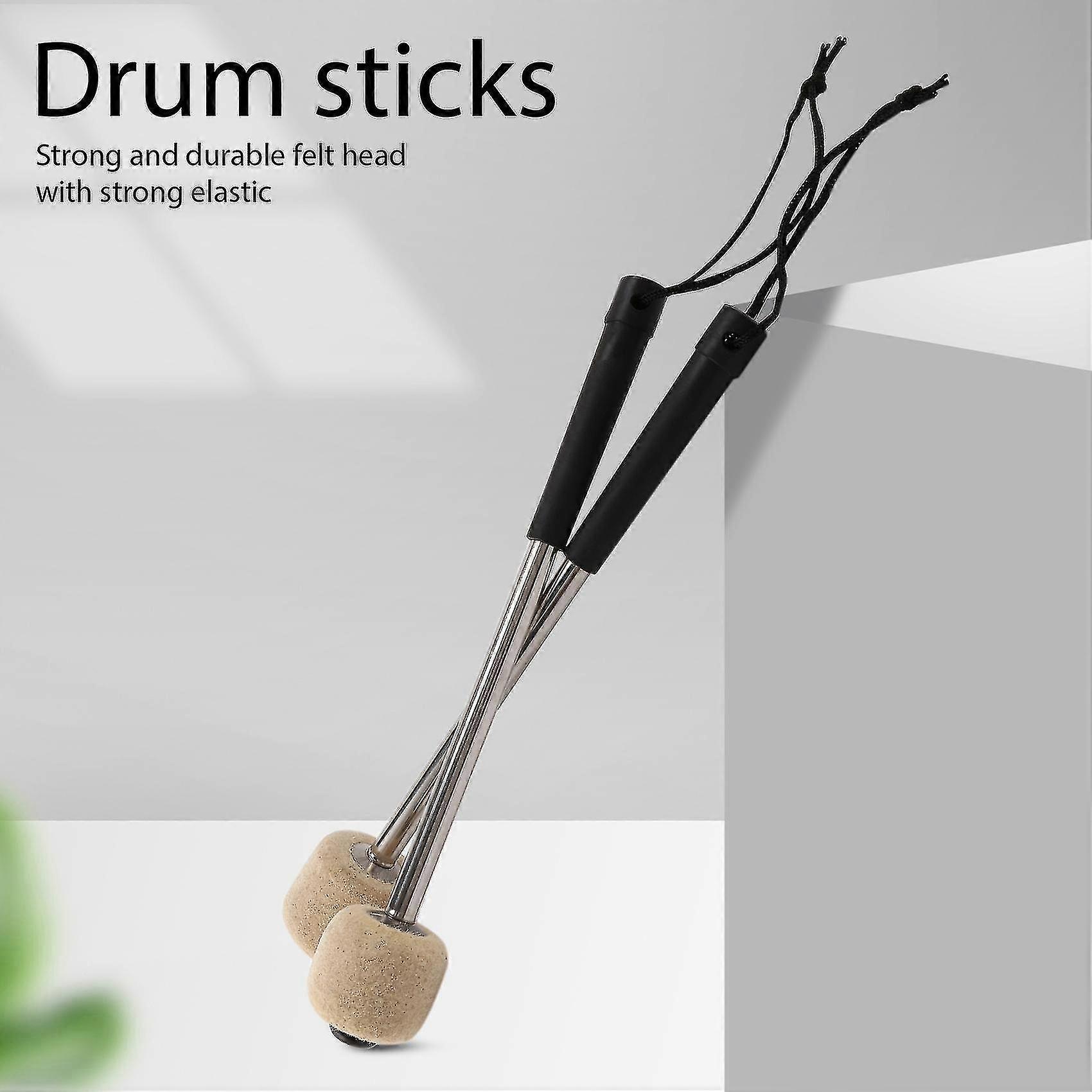 2Pcs Baixo Mallet Felt Head Percussion Mallets Timpani Sticks_Dec