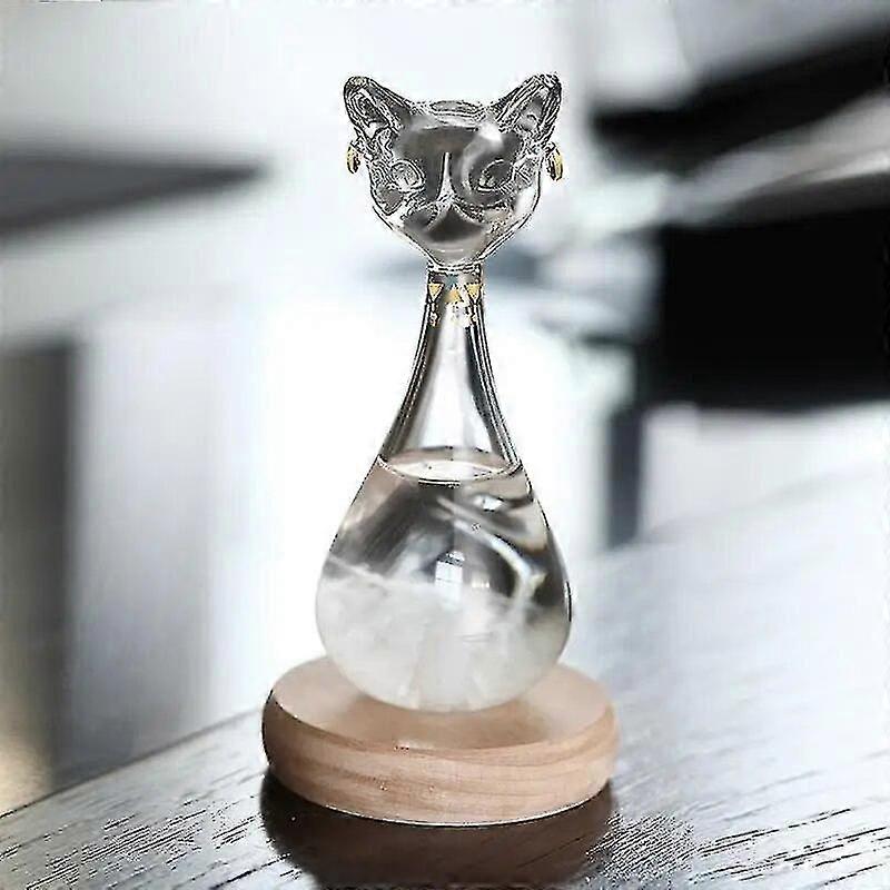 Storm Glass Weather Predictor Anderson Cat Barometer Forecaster Weather Station Cloud Storm Crystal Weather Forecast Bottle-Yvan