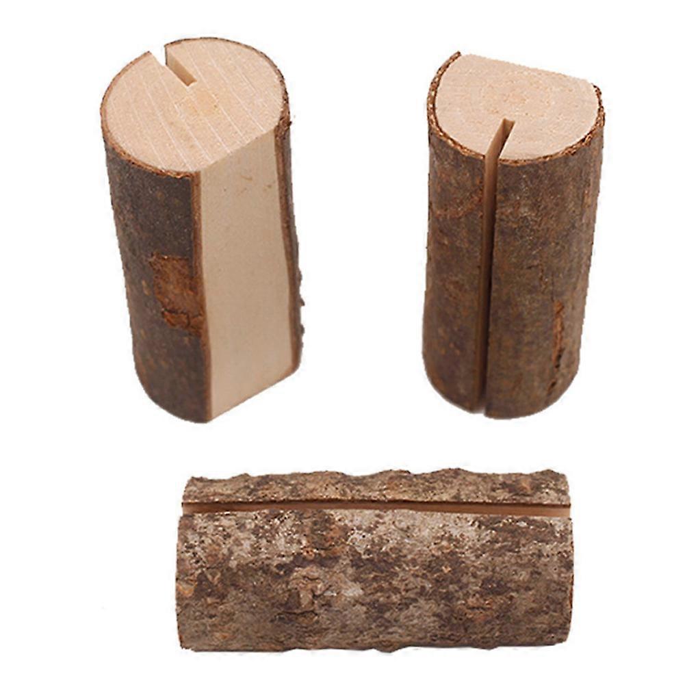 10Pcs DIY Tree Stump Shape Memo Card Photo Picture Paper Note Display Clip Holder Base
