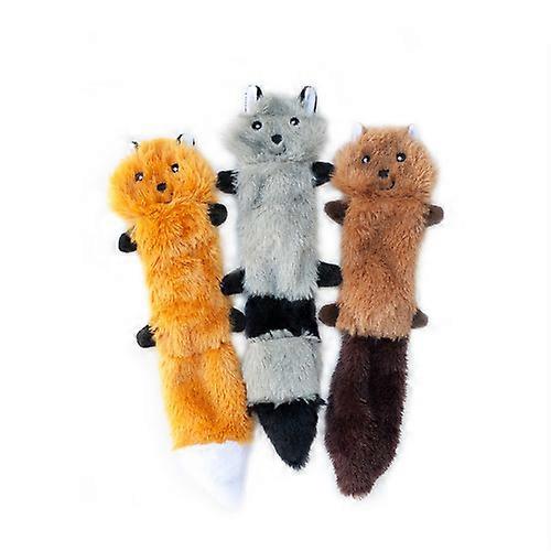 ZippyPaws Skinny Peltz 狗玩具,狐狸,浣熊,松鼠,每个 1 个/SM,3 件装
