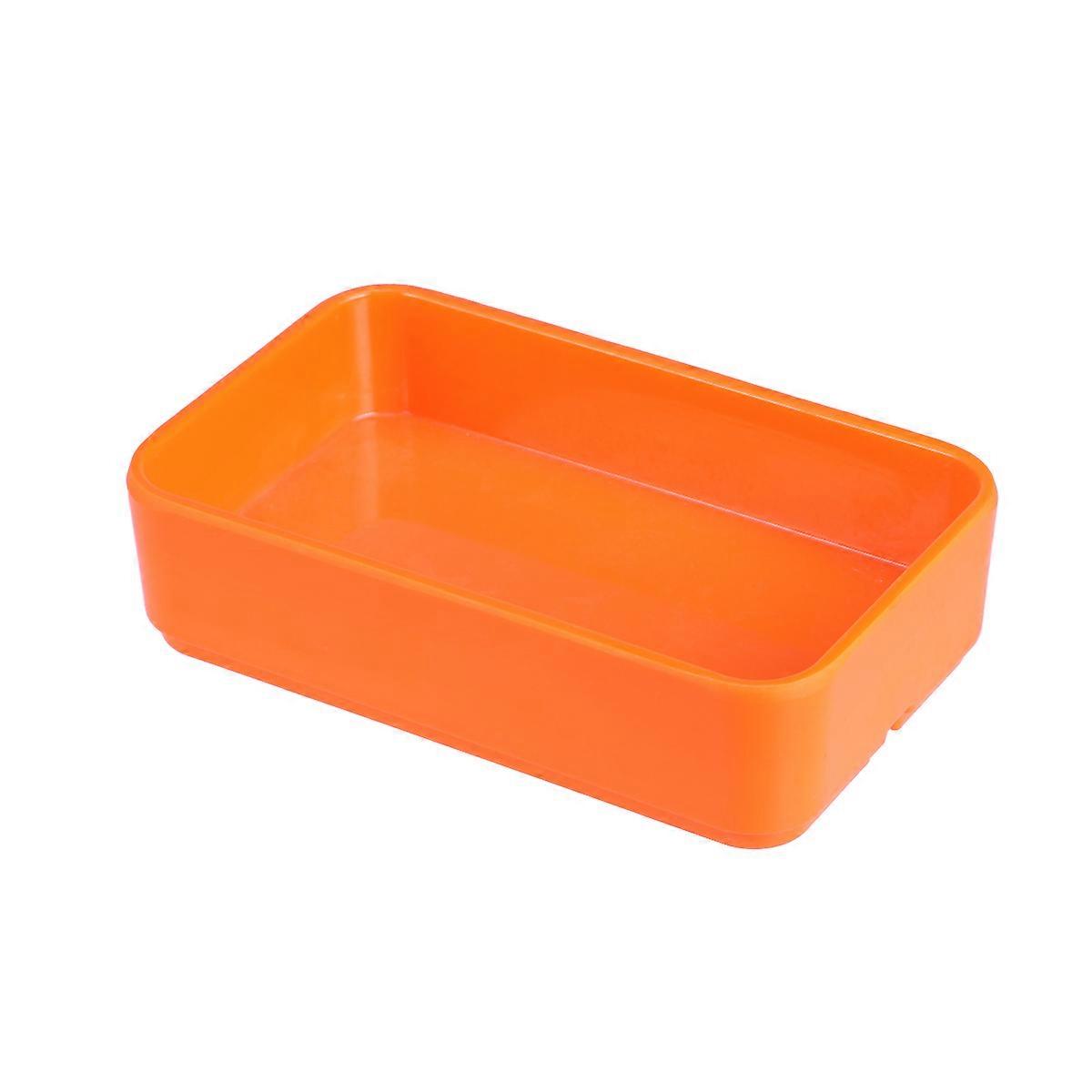 Melamine Rectangular Hot Pot Dish Plastic Barbecue Plate Tableware for Home Restaurant Buffet (Type B, Small Size, Orange)