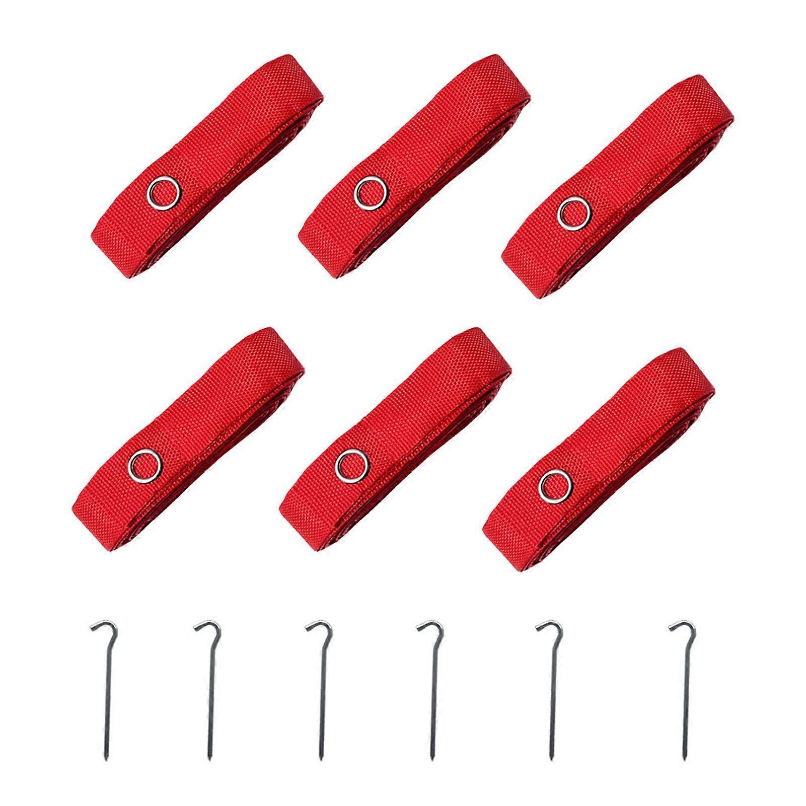 6Pcs Beach Volleyball Lines Outdoor Volleyball Boundary Lines Volleyball Court Webbing with Ground Nails