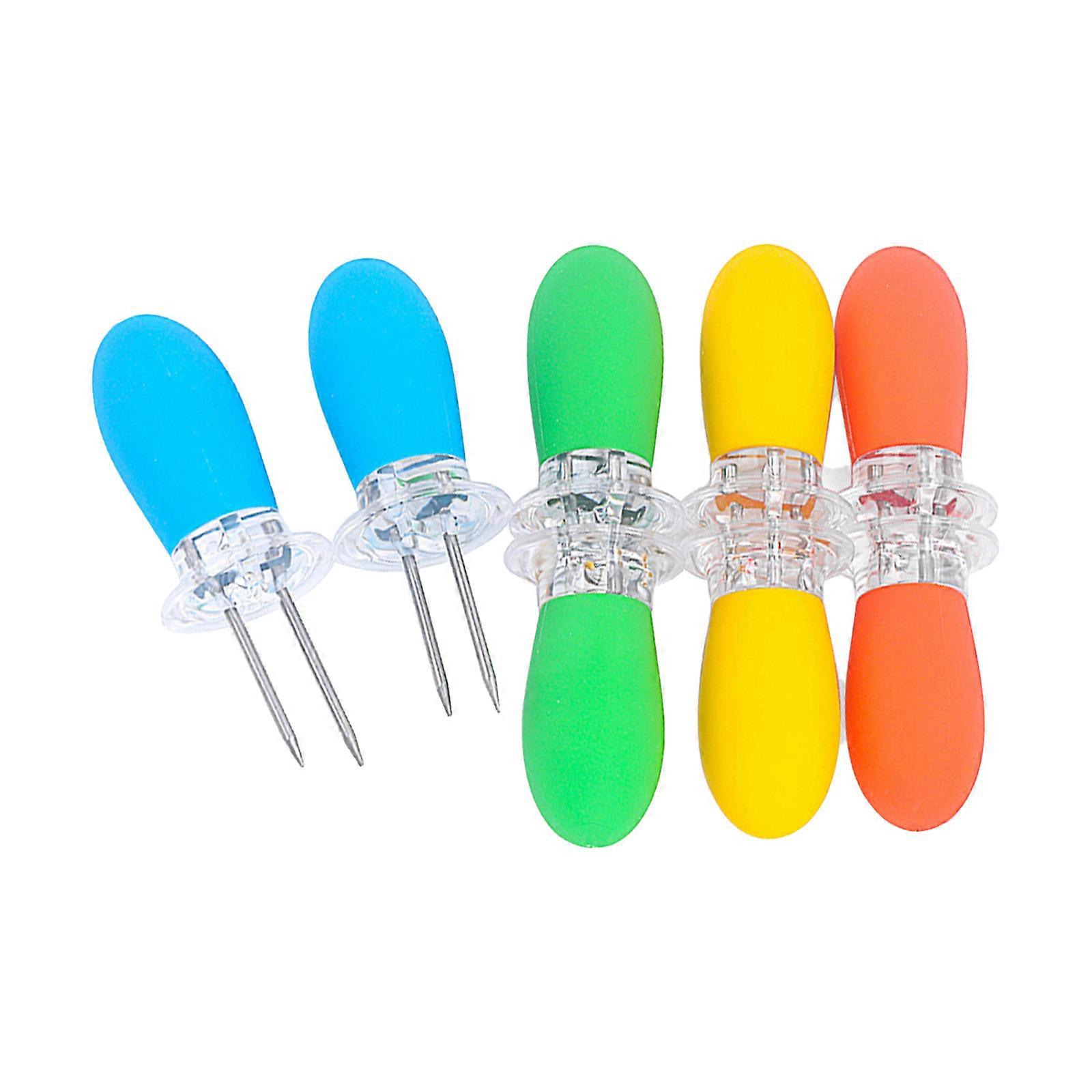 2PCS Barbecue Corn Needle Grilling Stainless Steel Corn Cob Holders Reusable BBQ Sweetcorn Holders Corn Holder