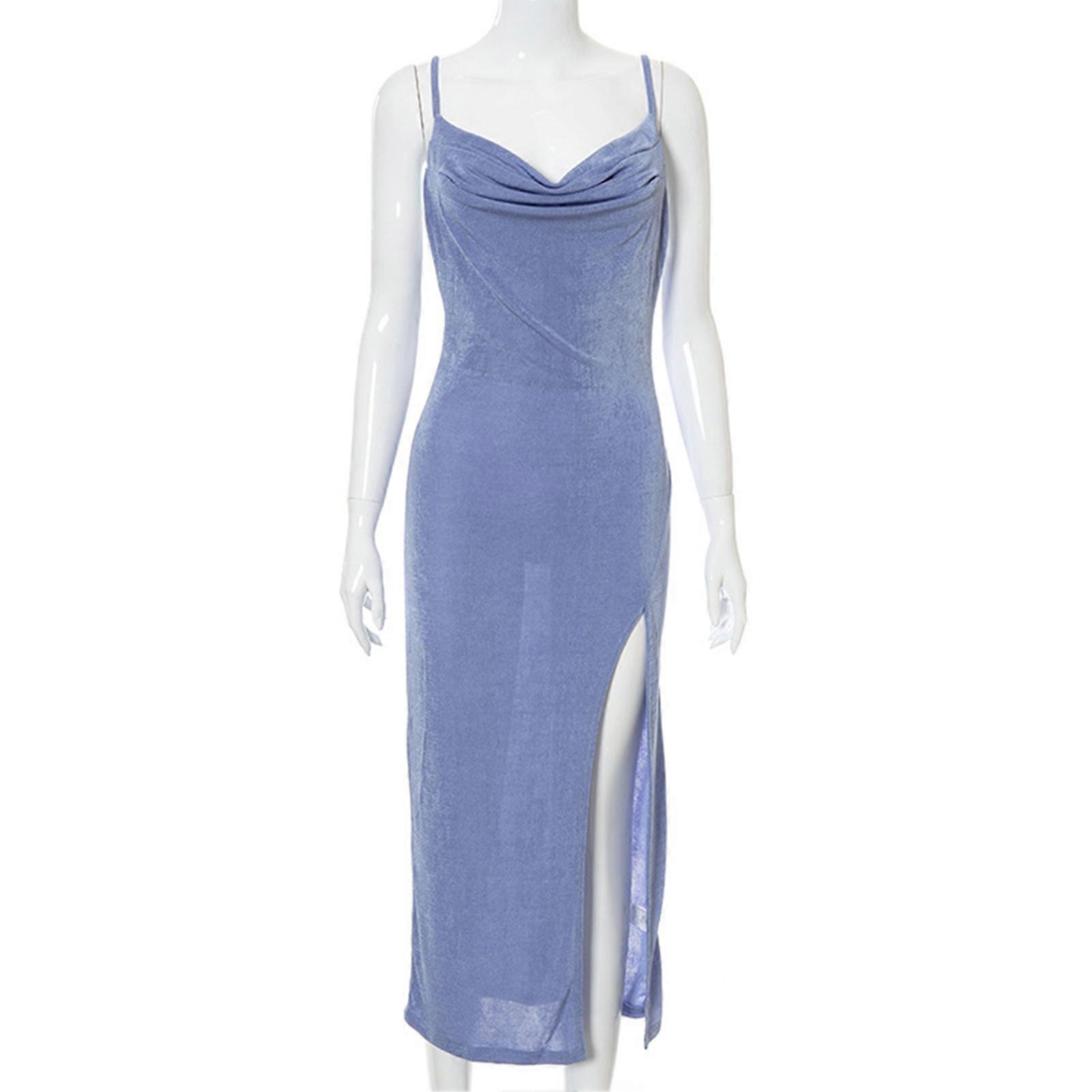 Ärmellose Bodycon-Kleider für Damen Lässiges einfarbiges High-End-Split-Kleid für private Strand-Pool-Party